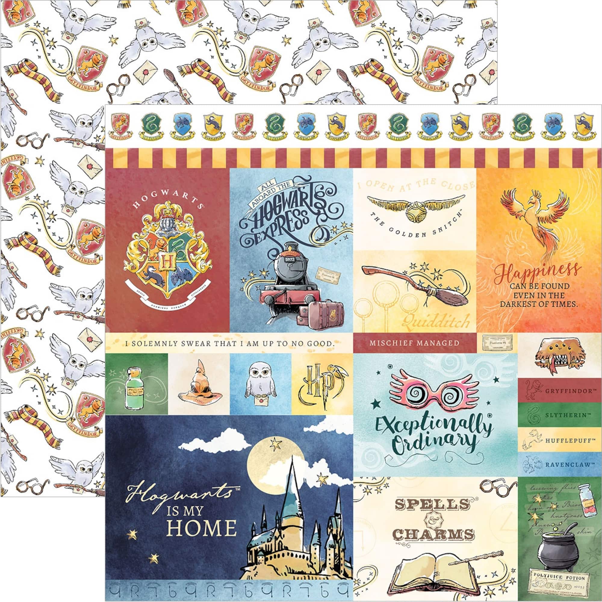 Paper House® Harry Potter Watercolor Tags Double-Sided 12" x 12" Cardstock, 15 Sheets